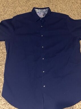 Robert Graham Navy Solid Button-Down Shirt
